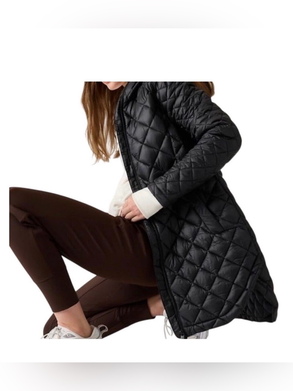 NWT Athleta Whisper Featherless Parka (black) $229 retail